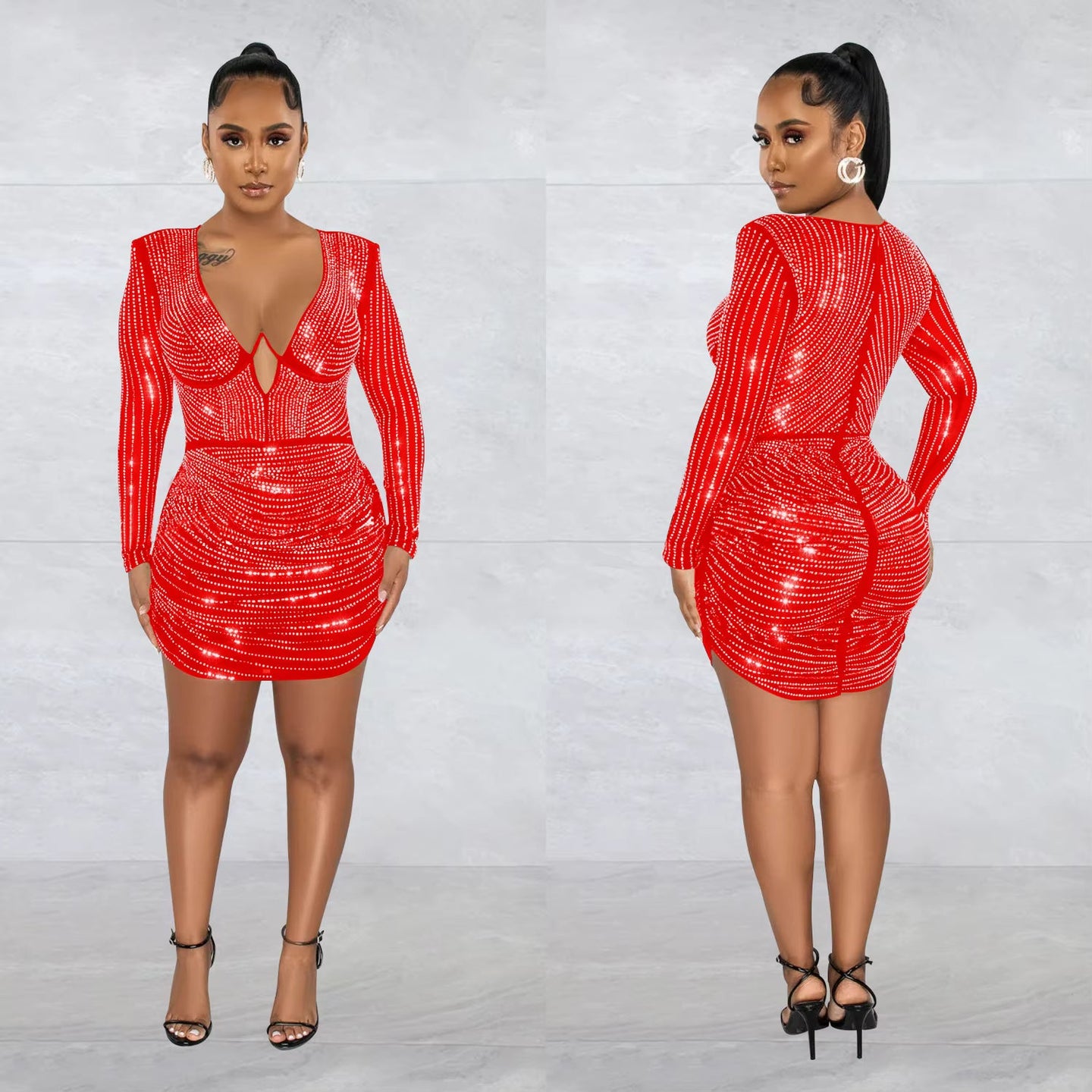Sparkly Rhinestone Mini Dress