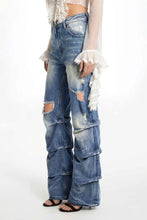 Riot Stack Destroyed Flare Jeans