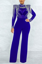 Rhinestone Tassel Mesh Jumpsuit