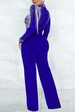 Rhinestone Tassel Mesh Jumpsuit