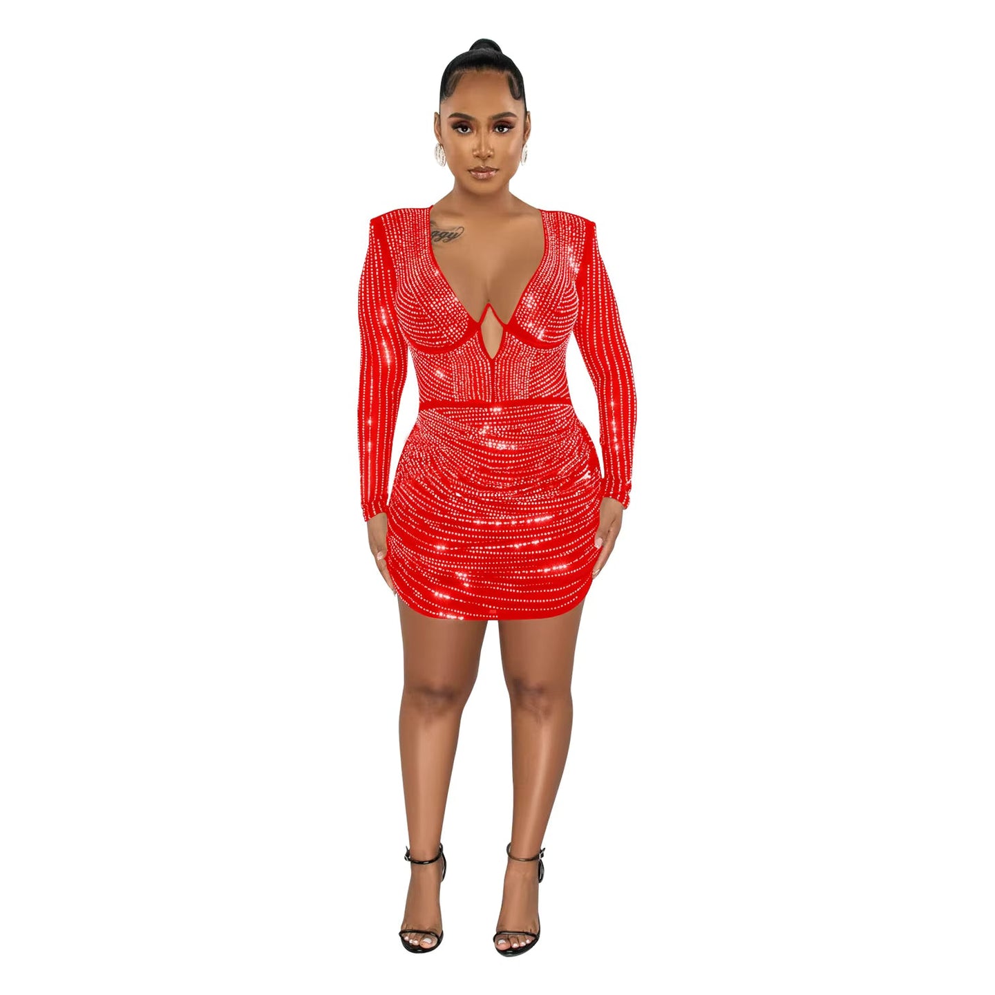 Sparkly Rhinestone Mini Dress